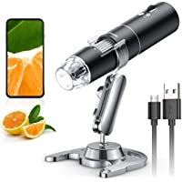 Microscopio digital WiFi- microscopio Skybasic con aumento de 50X a 1000X 1080P- microscopio digital portátil con 8 LED…